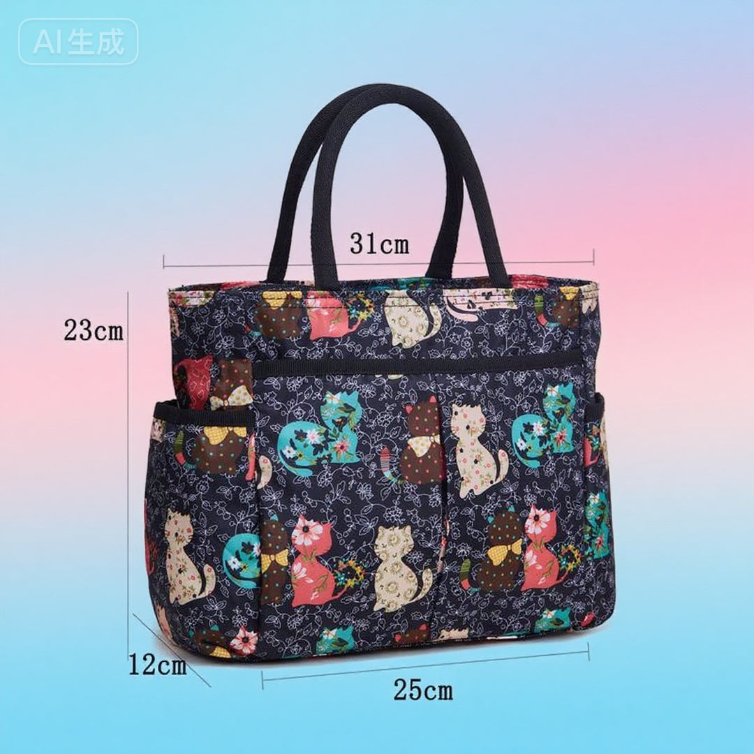 Multi-Pocket Candy Print Tote Bag Kalsten