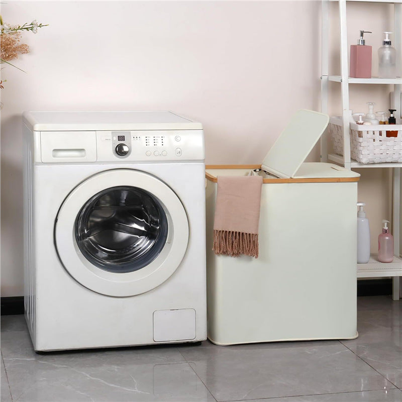 Laundry basket with lid and shelf table Kalsten