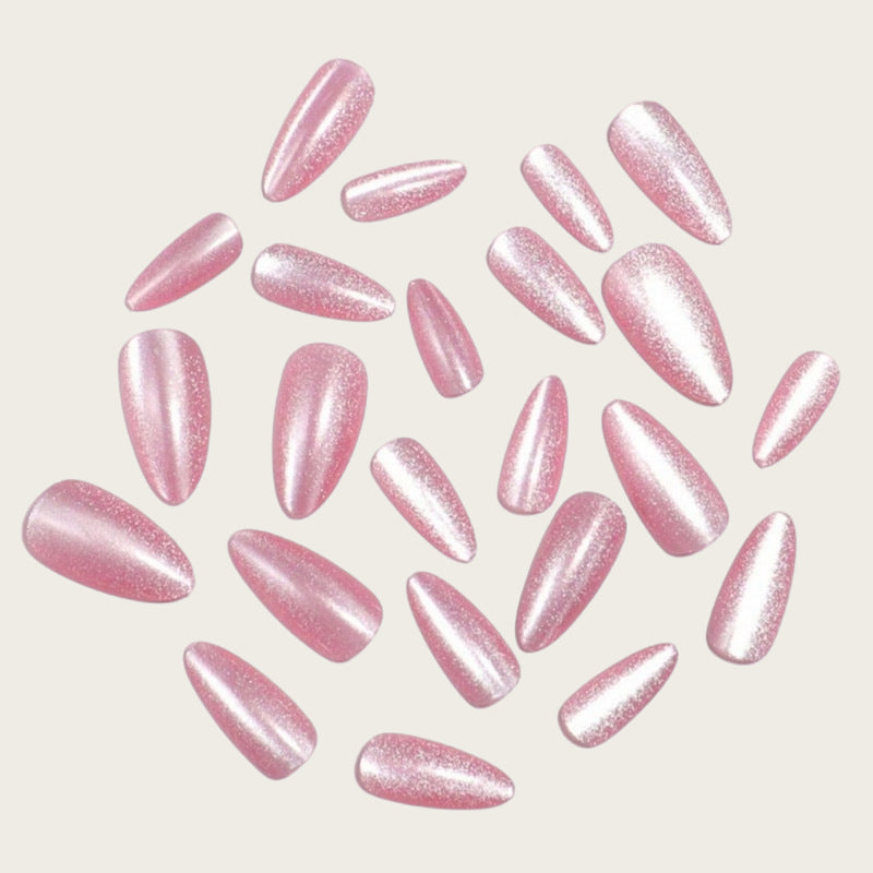 Shiny artificial nails with elegant ombre effect Kalsten