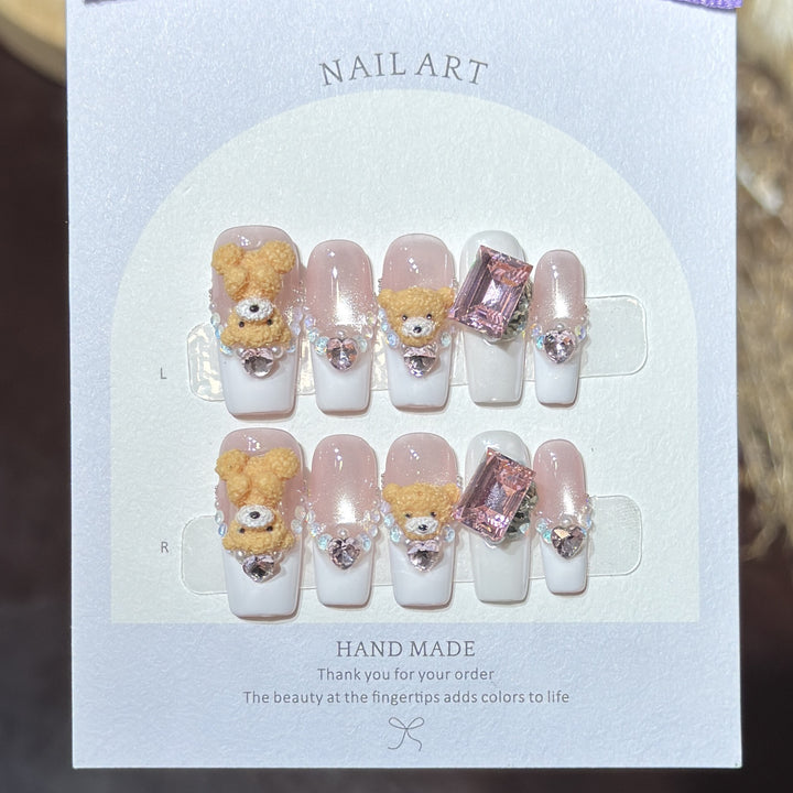 Cute Animal-Inspired Press-On Nail Art Set Kalsten