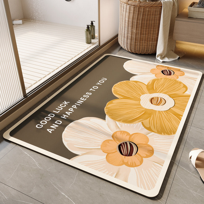 Decorative Floral Bath Mat Kalsten