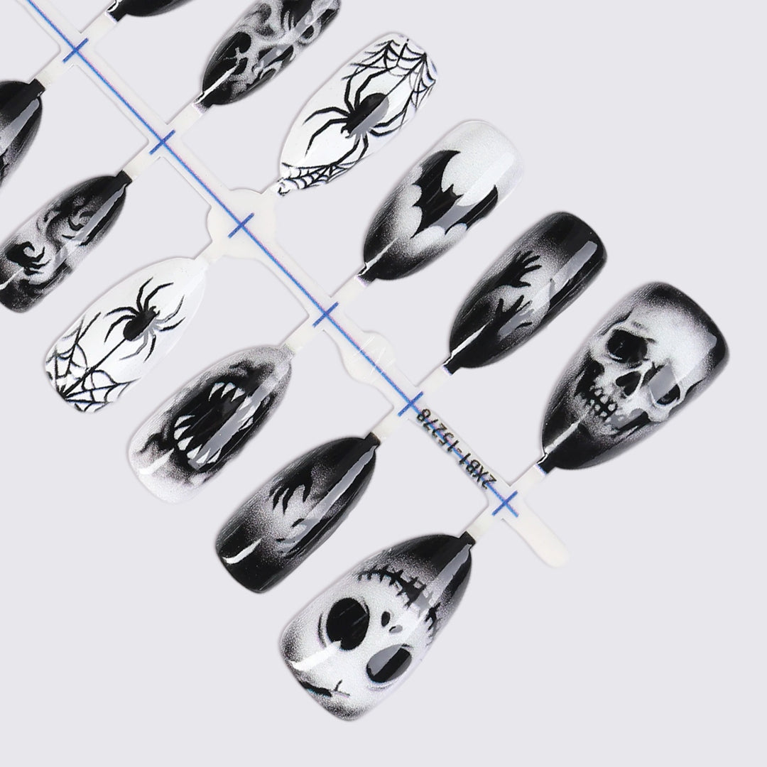 Creative nail art set with spooky designs Kalsten