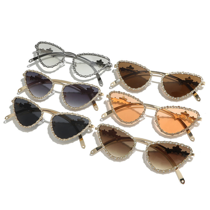 Glamorous Cat-Eye Sunglasses with Crystal Accents Kalsten
