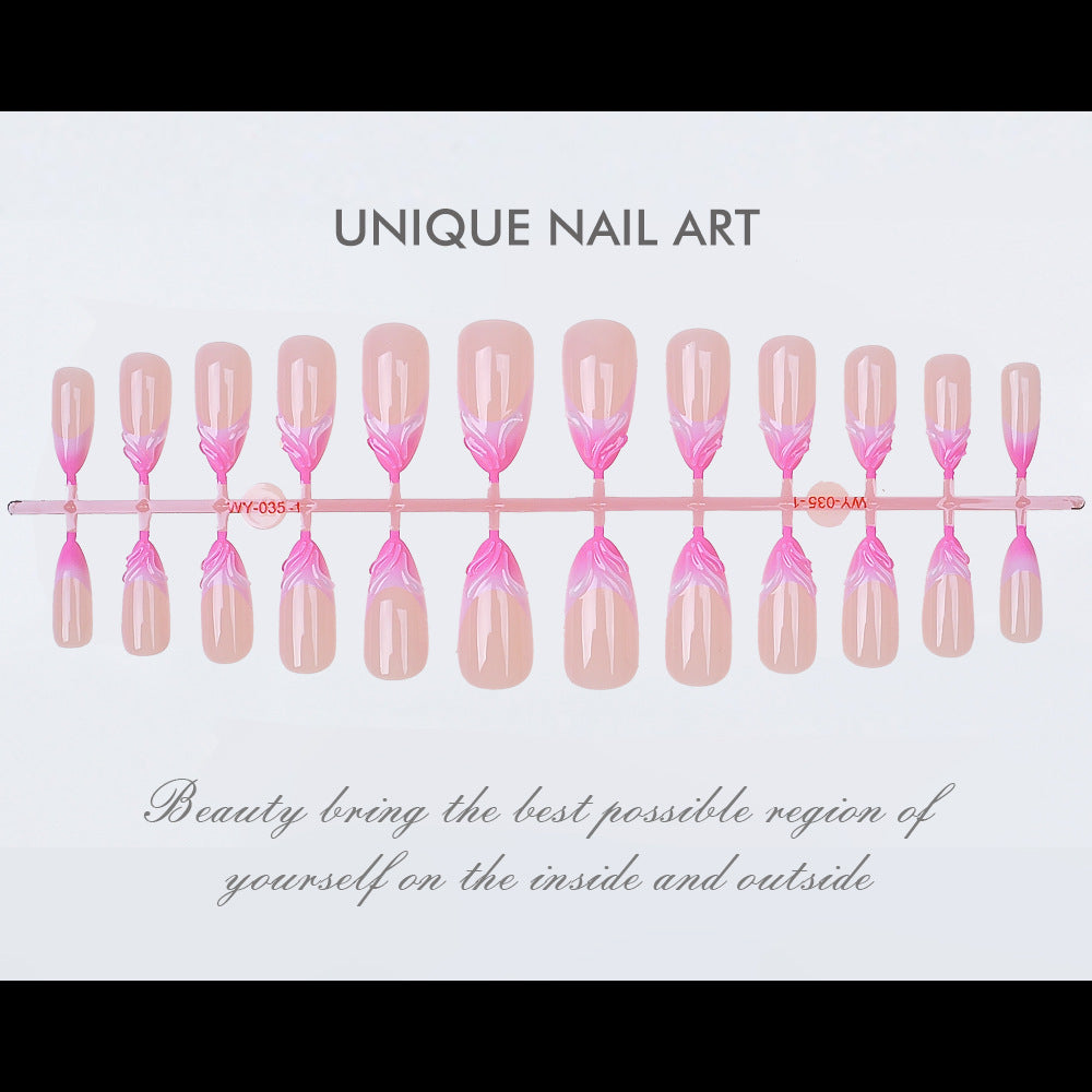 Elegant Artistic Floral Press-On Nail Set Kalsten