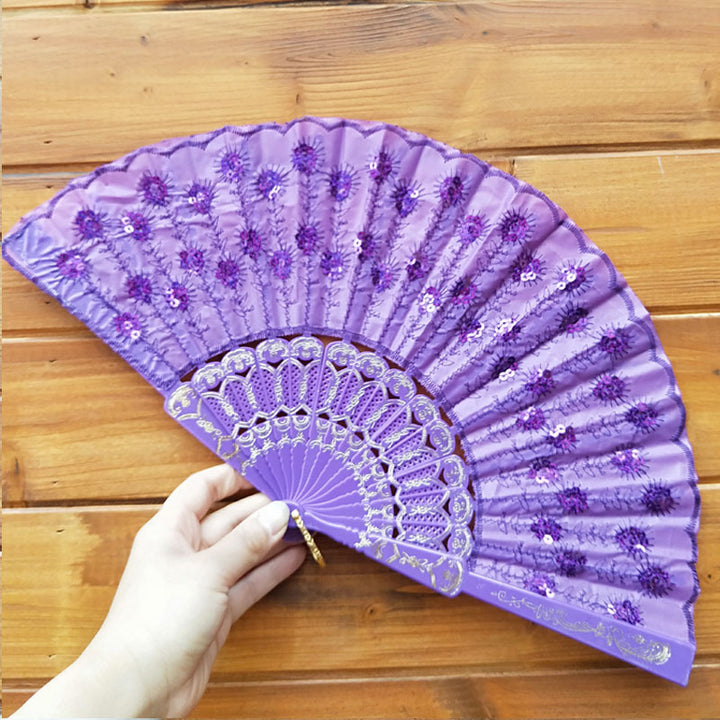 Women's high-quality lace fan with artistic floral motifs Kalsten