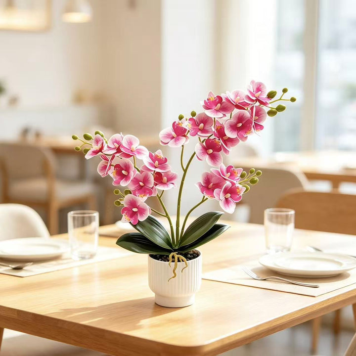 Realistic Artificial Orchid Plant Arrangement for Home Decor