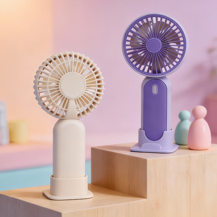 Women's Portable Handheld Fan with USB Charging Function and Ergonomic Handle Kalsten