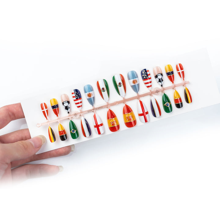 Soccer-Themed Press-On Nail Art Set