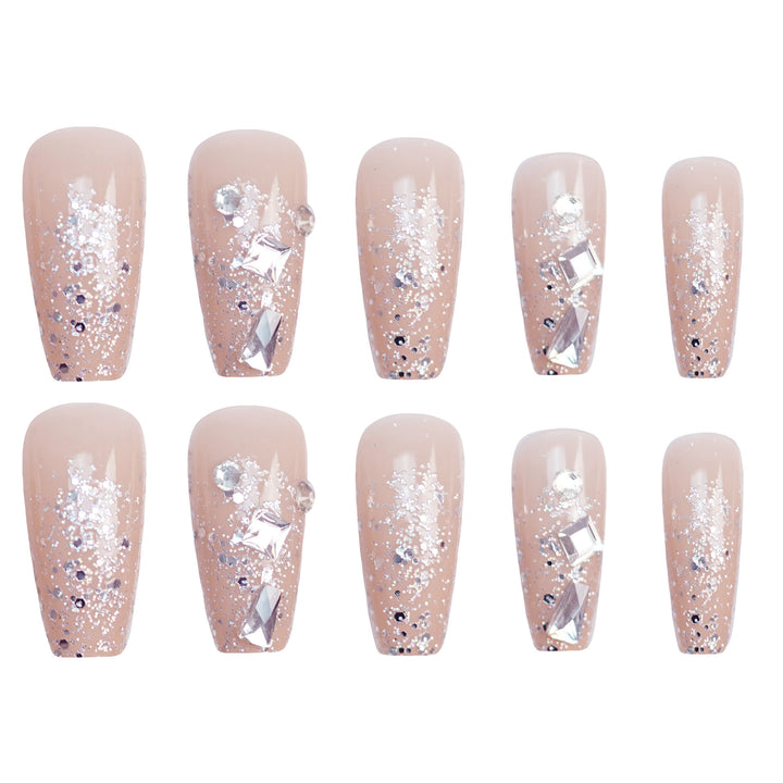 Glittery Rhinestone-Embellished Press-On Nail Set Kalsten