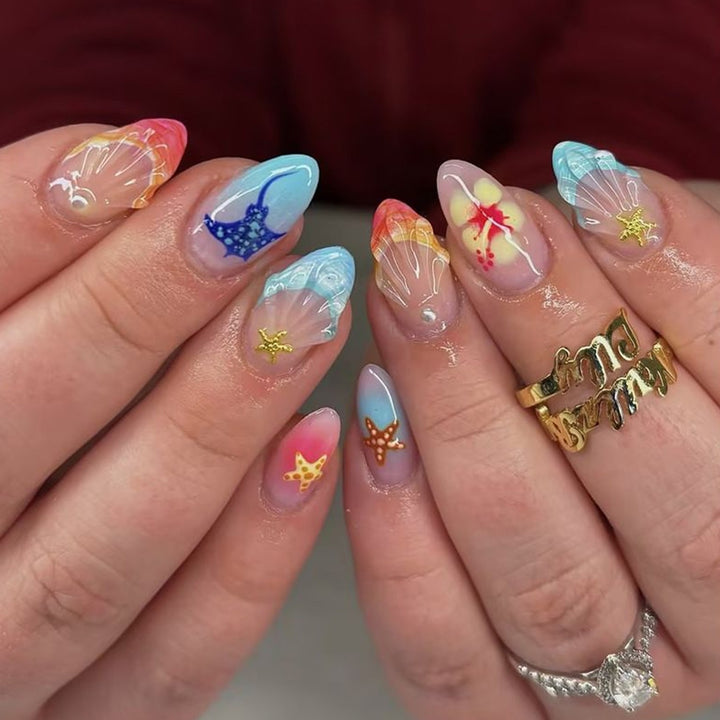 Beach Themed Press-On Nail Set