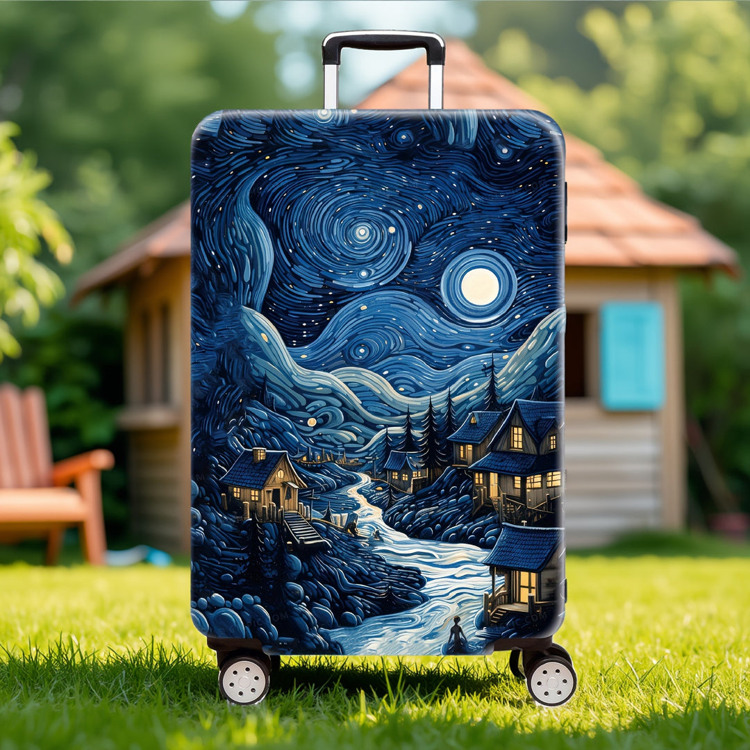 Women's hard shell luggage with creative art graphic Kalsten