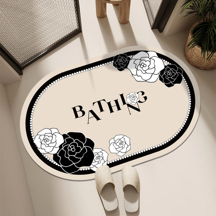 Floral-Printed Welcome Mat