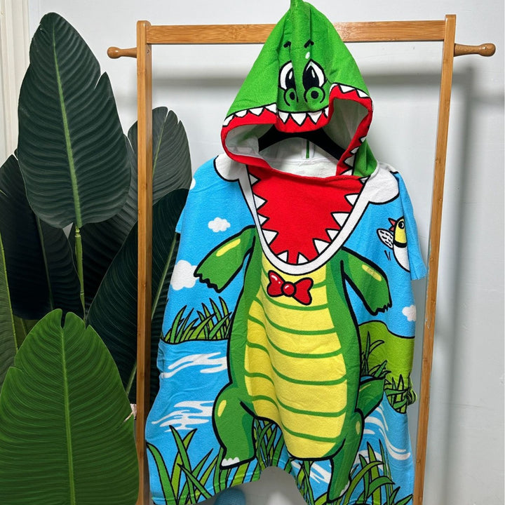 Kids' Shark-Themed Hooded Towel Poncho Kalsten