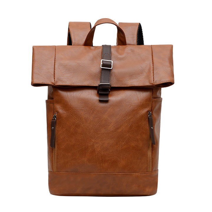 Vintage Leather Rolltop Backpack Kalsten