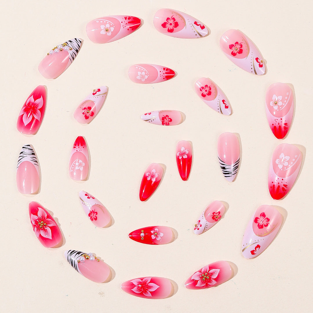 Exotic Floral 3D Stiletto Nail Art Kalsten