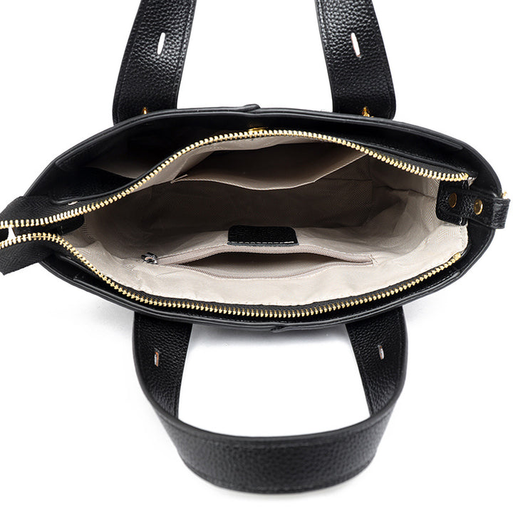 Textured Vegan Leather Multi-Pocket Tote Kalsten