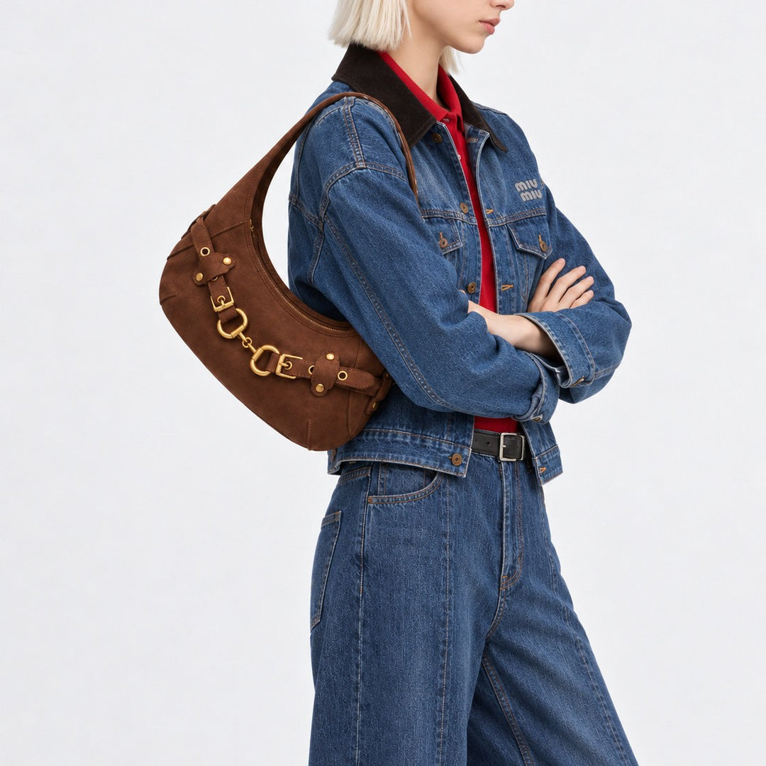 Elegant Suede Hobo Bag