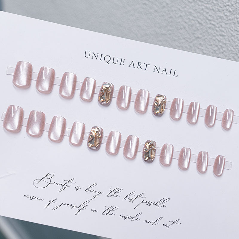 Elegant Rhinestone-Embellished Press-On Nails