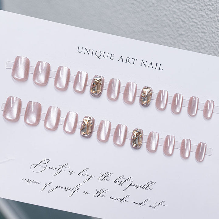Elegant Rhinestone-Embellished Press-On Nails