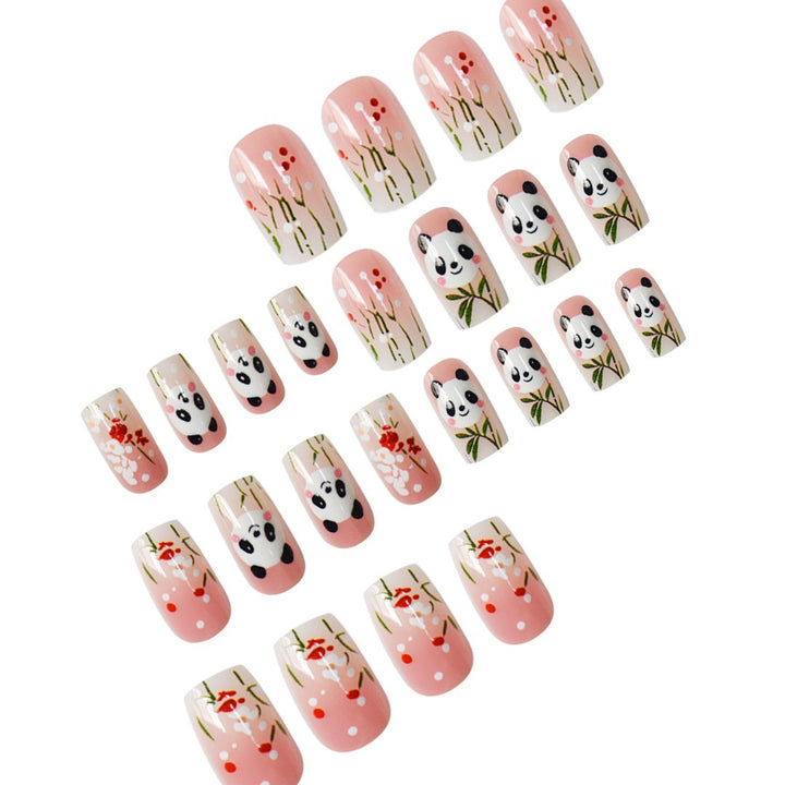 Panda-Themed Nail Art Extensions Kalsten