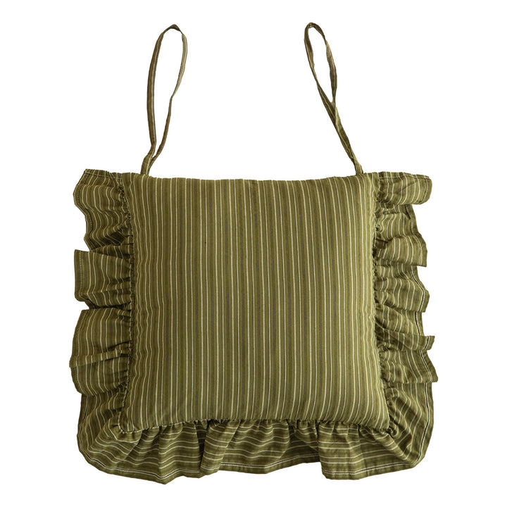 Padded chair cushion with ties and frill edge Kalsten