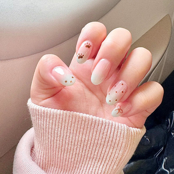 Whimsical Bunny-Themed Press-On Nail Art Set Kalsten