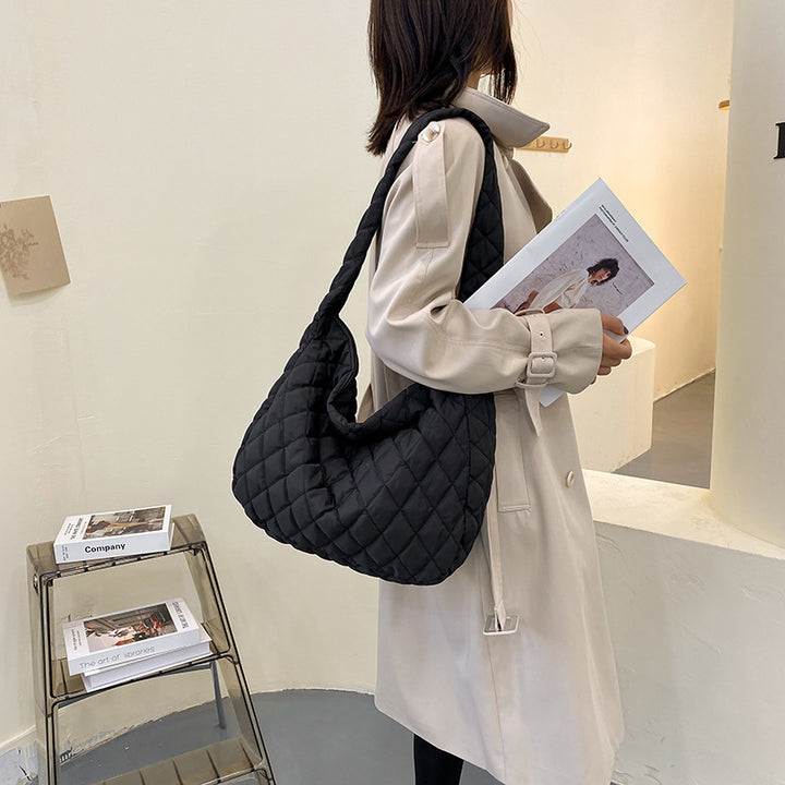 Puffed Quilted Hobo Handbag