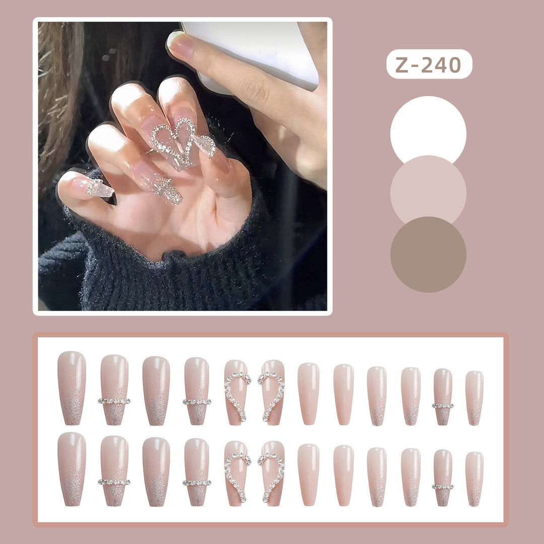 Rhinestone-Embellished Press-On Nail Art Set Kalsten 1790727345