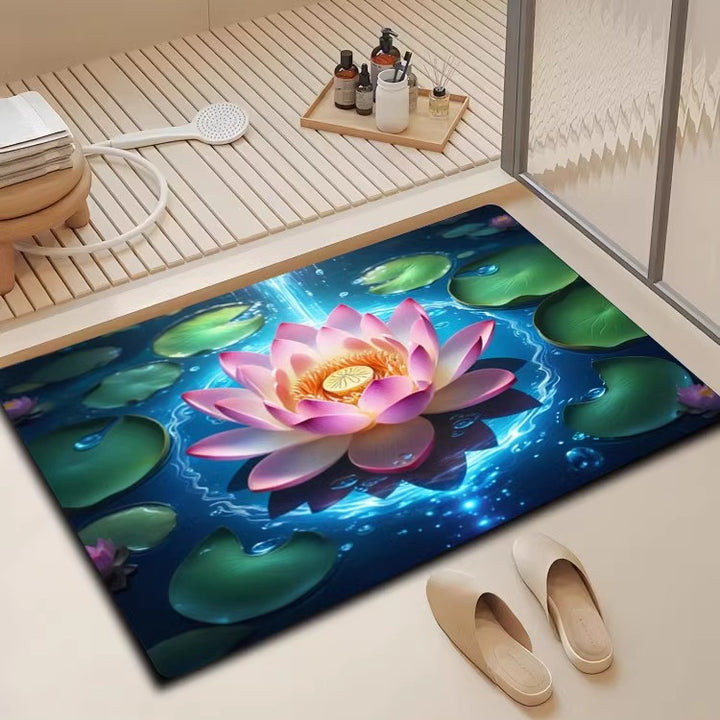 Floral Design Bath Mat Kalsten
