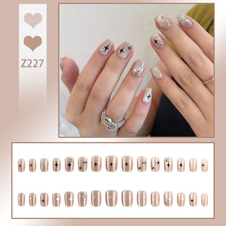 Elegant Rhinestone-Embellished Press-On Nails