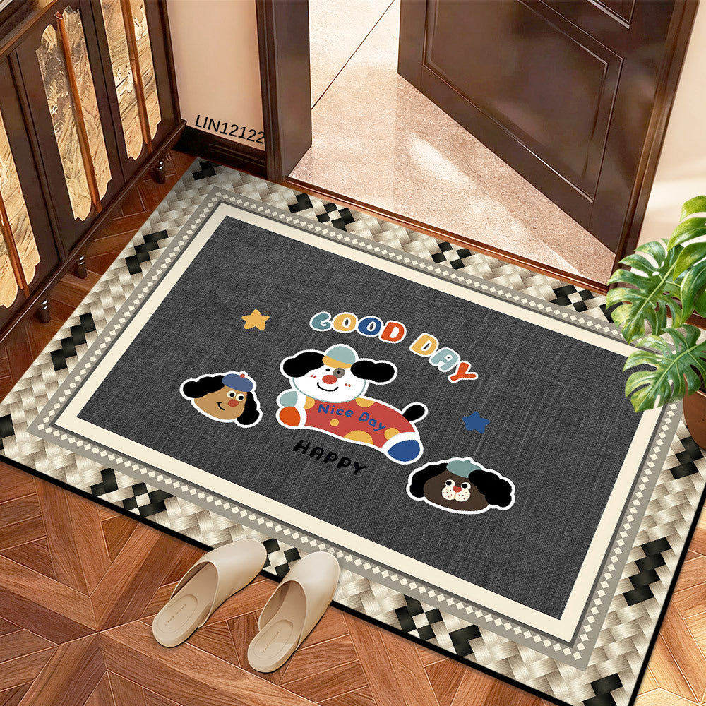 Playful Dog-Themed Indoor Welcome Mat