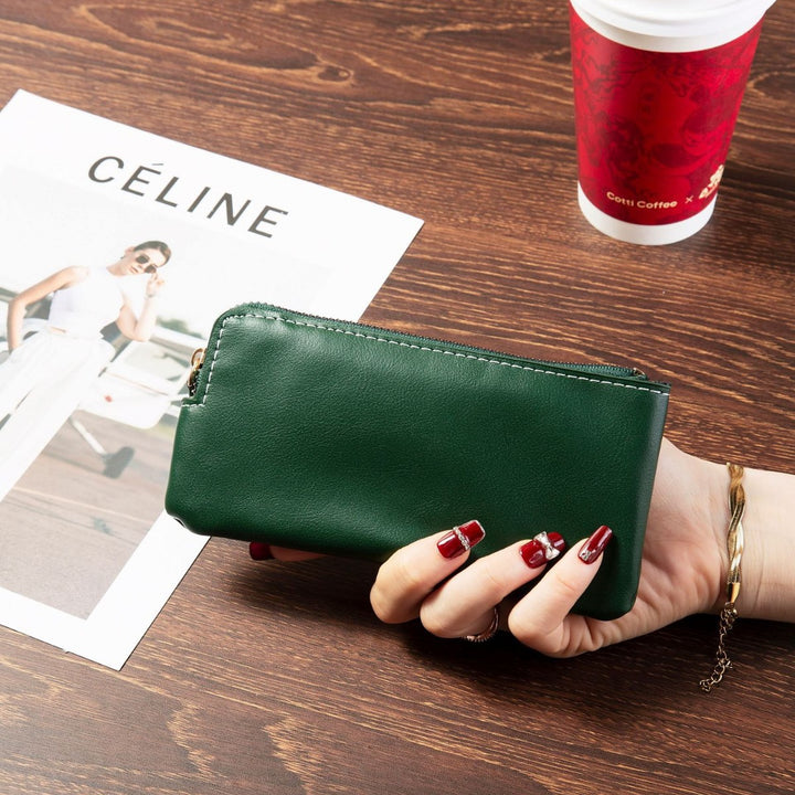 Premium Leather Zippered Travel Wallet Kalsten