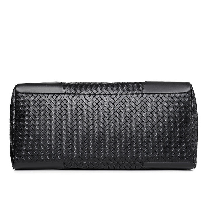 Woven Leather Weekender Duffel Bag Kalsten