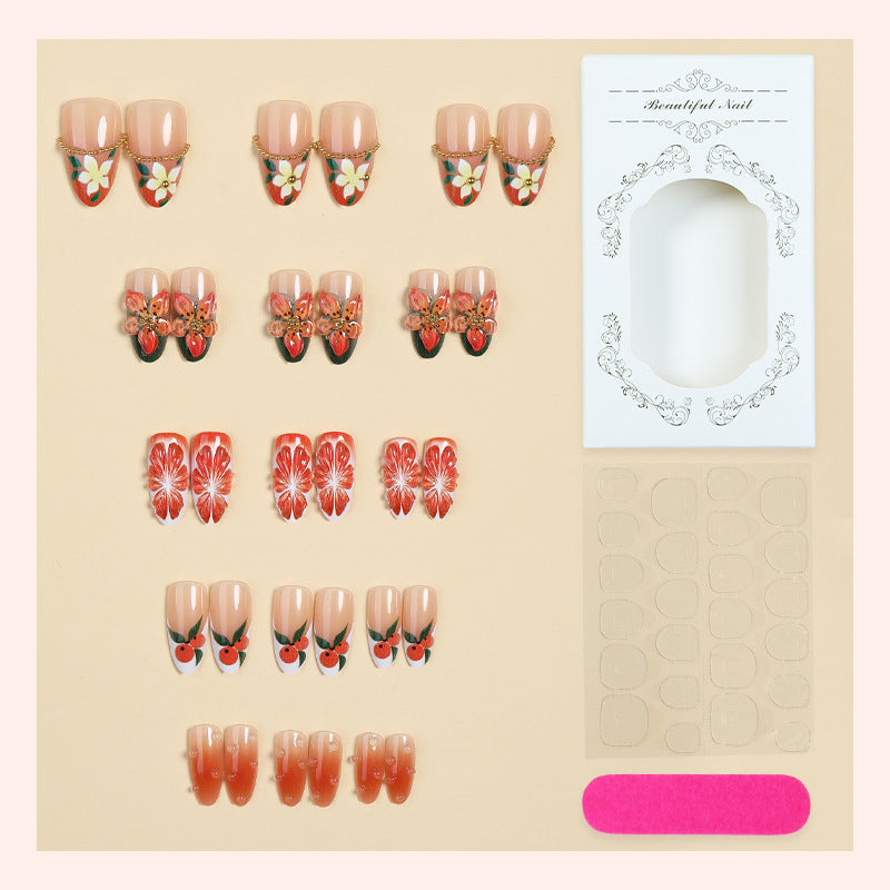 Floral Themed Press-On Nail Set Kalsten