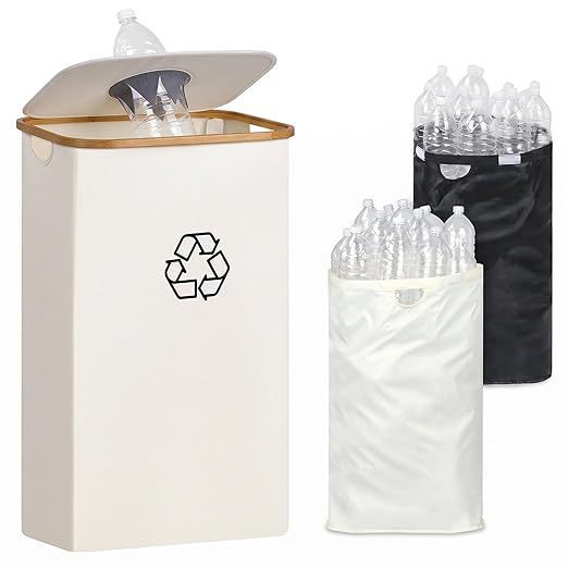 Elegant recycling bin with removable lid and compartments Kalsten