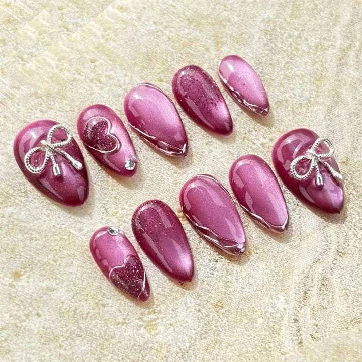 Elegant Artificial Nail Collection with Glitter Motifs Kalsten