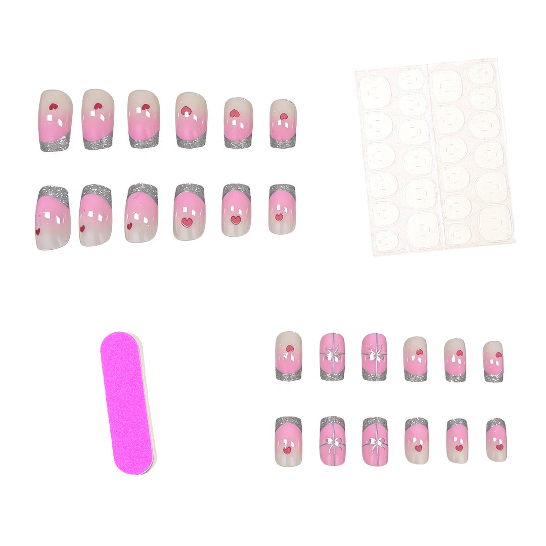 Decorative Heart and Glitter Nail Enhancements Kalsten