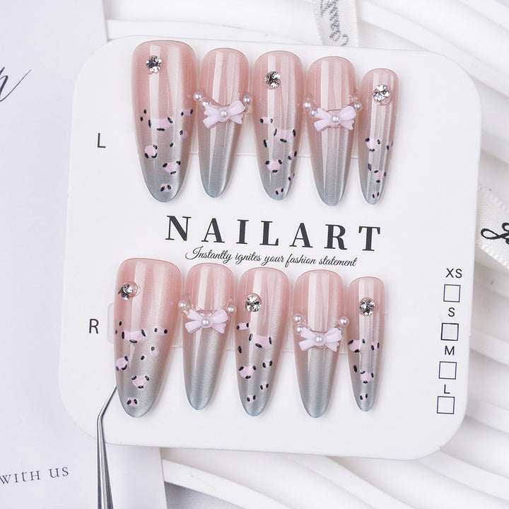 Artistic Press-On Nail Set with Cute Character Designs Kalsten