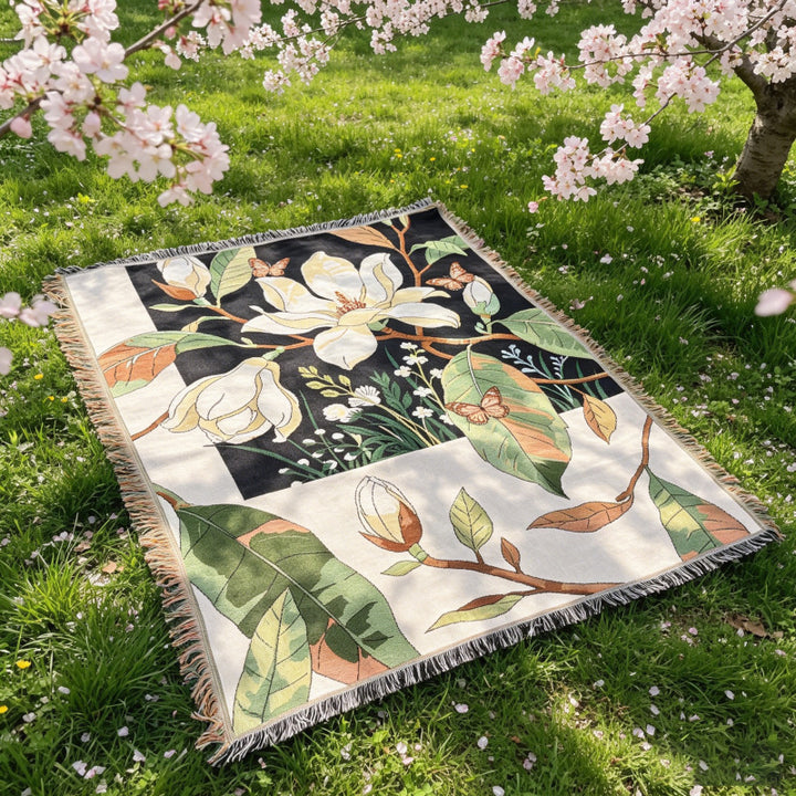 Artistic Floral Outdoor Tapestry
