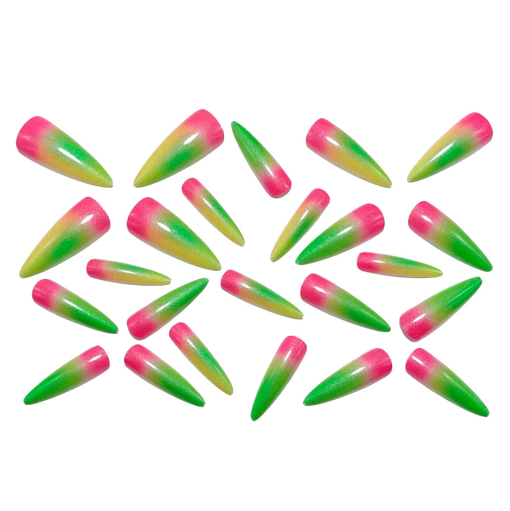 Trendy artificial nails with sparkling ombre color Kalsten