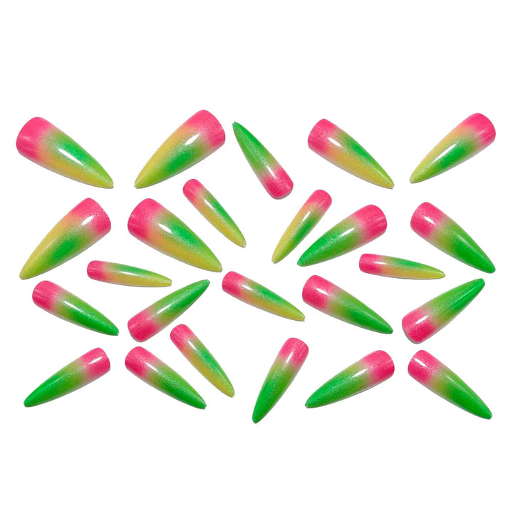 Trendy artificial nails with sparkling ombre color Kalsten