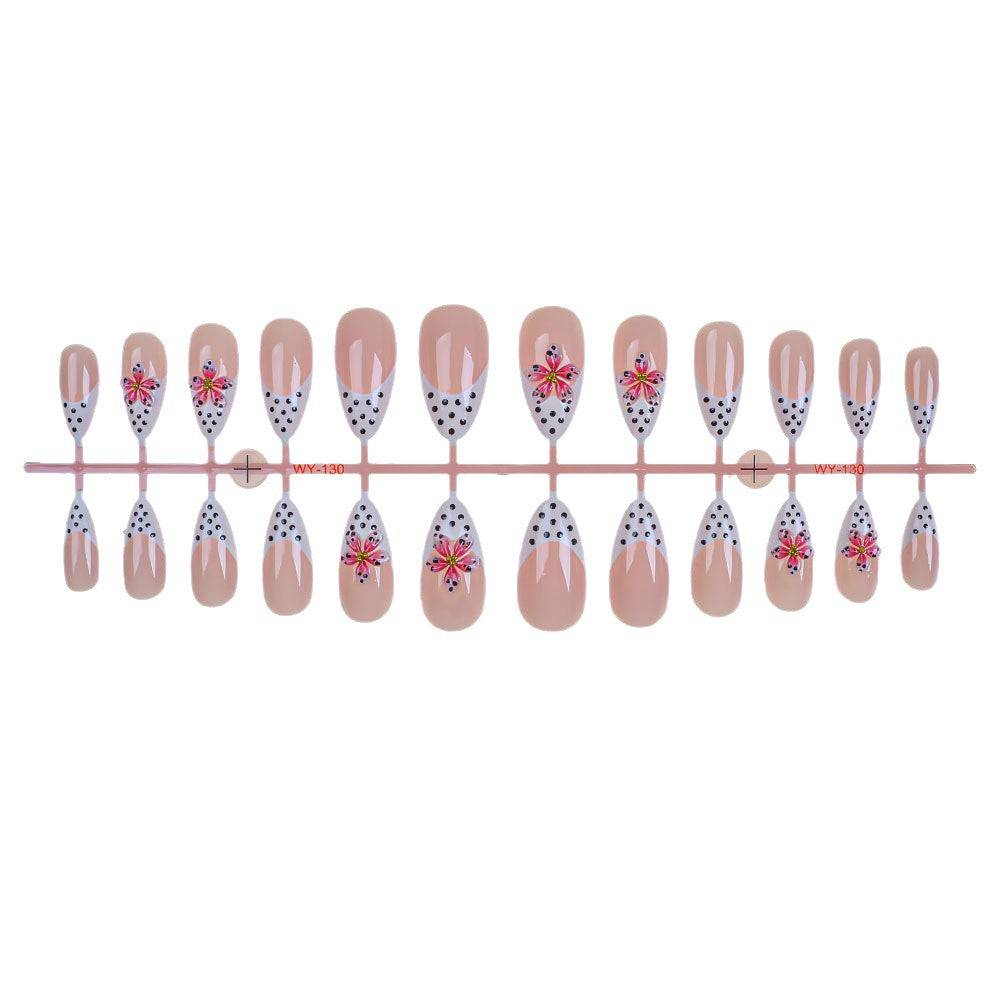 Decorative Floral-Accent Press-On Nail Set Kalsten
