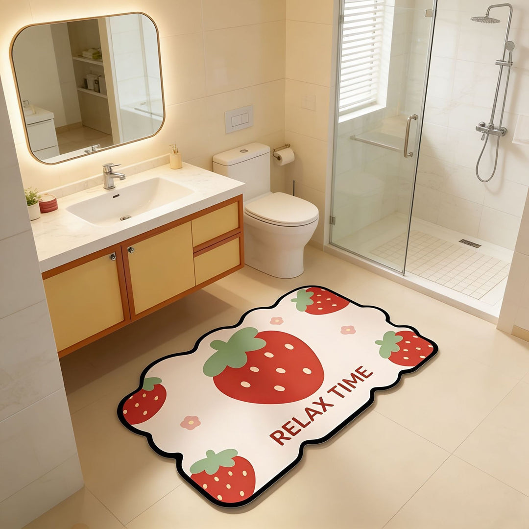 Cartoon Cat-Themed Toilet Bath Mat