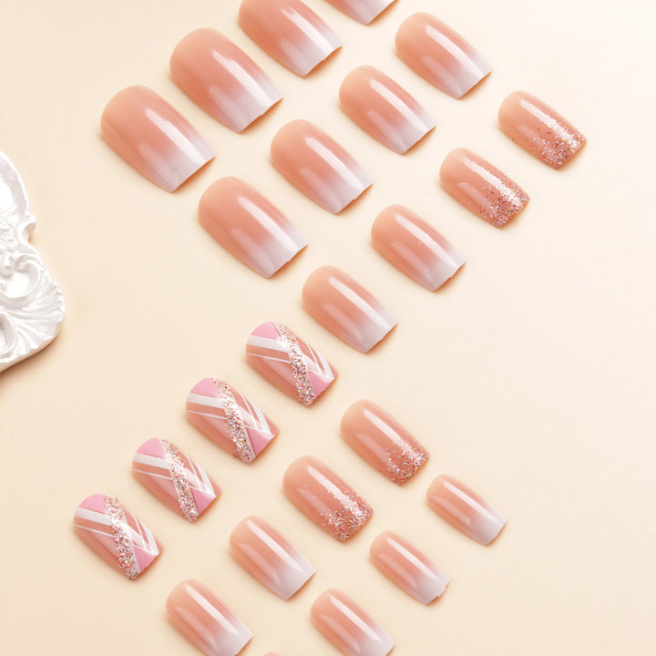 Elegant Glossy Press-On Nail Design Set Kalsten