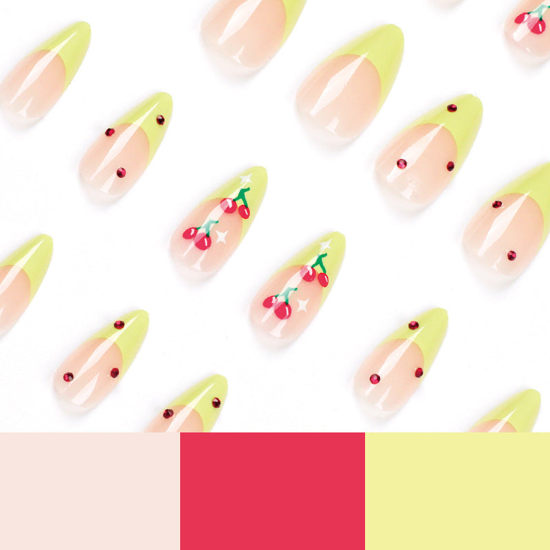 Artful Press-On Nails with Fruity Design Kalsten