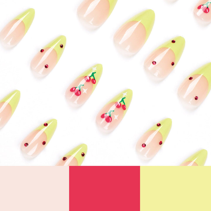Artful Press-On Nails with Fruity Design Kalsten
