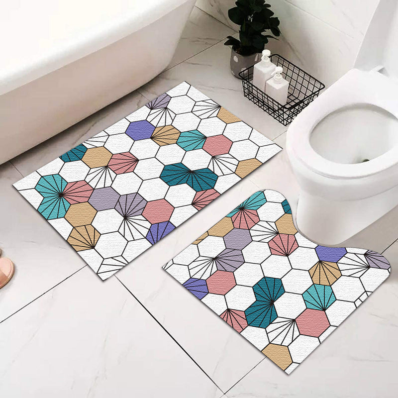 Abstract Geometric Bath Mat Set
