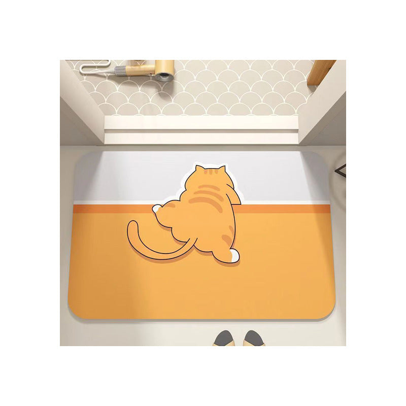 Cute Cat-Themed Bath Mat Kalsten