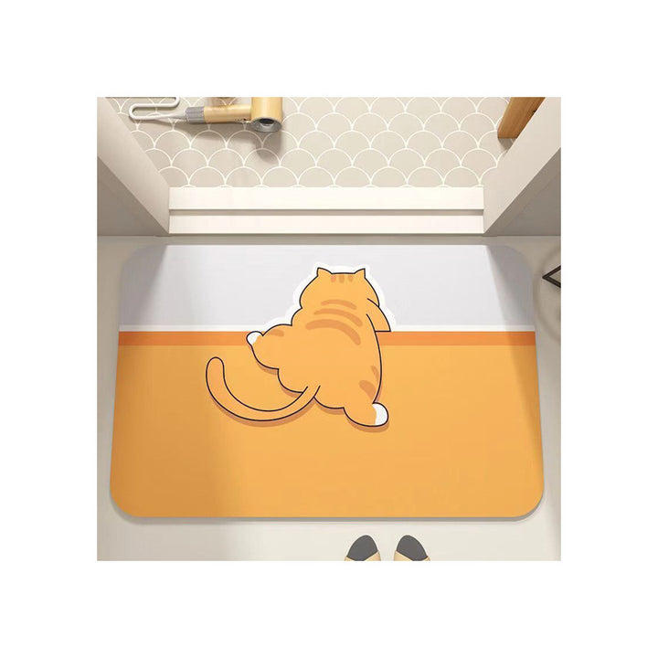 Cute Cat-Themed Bath Mat Kalsten