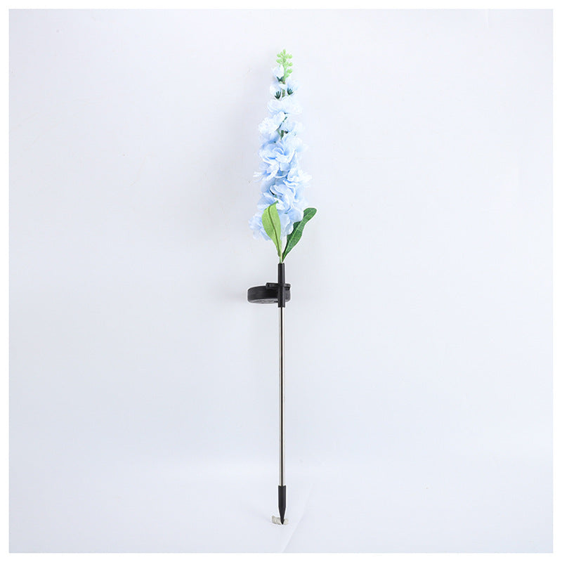 Decorative Tall Artificial Delphinium Garden Stake With Stainless Steel Spike And Adjustable Clip Kalsten